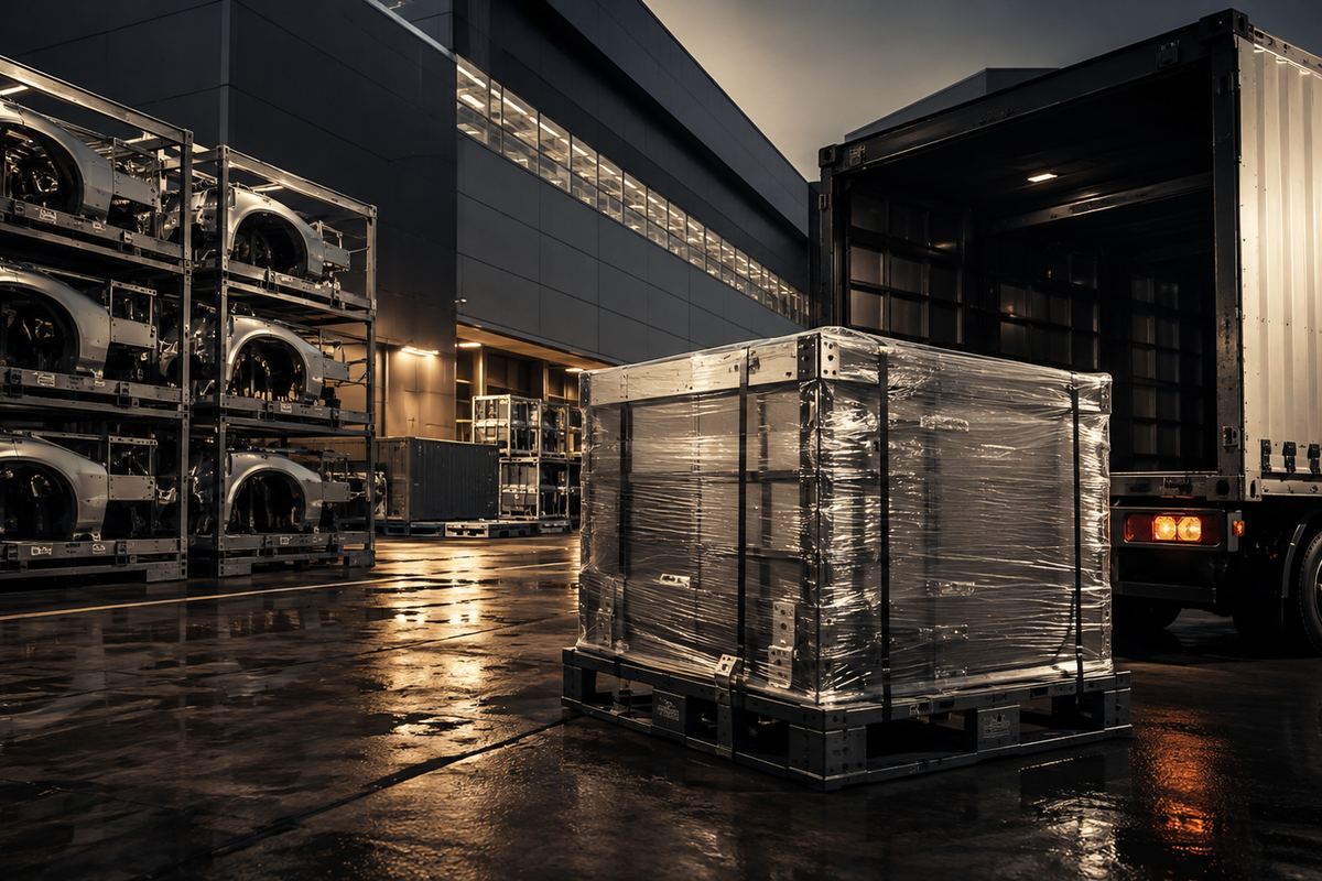 Automotive components prepared for transport